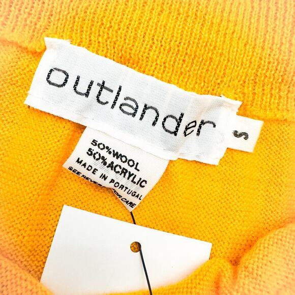 Outlander Wool Blend Midi Pencil Straight Skirt Golden Yellow Size Small - Picture 2 of 5